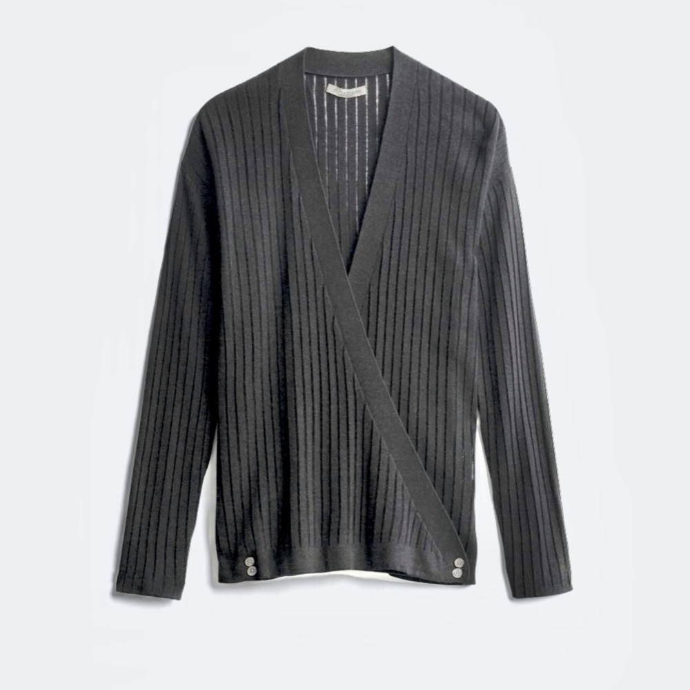41 Hawthorn Ribbed Convertible Cardigan in Black XS 🖤